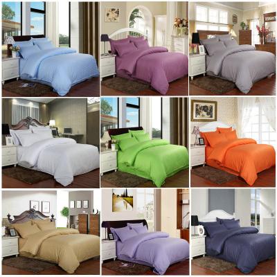 China Modern Simple Cotton Solid Color Comforter Cover Sheet Disposable Cotton Printing And Reactive Dyeing Bedding Set Four Piece Set for sale