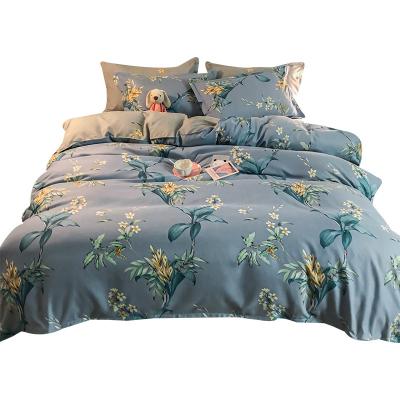 China Disposable Thickened Customized Frosted Printed Flower Cotton Comfort Sheet Soft Comforter Cover Bedding Four Piece Set for sale