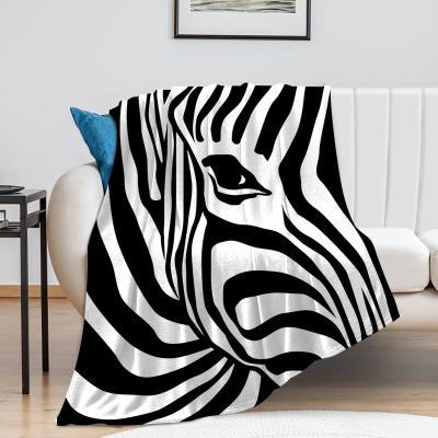 China European and American animal children's cartoon tiger 3D printing anti-static fur blanket customized thickened flannel blanket for sale