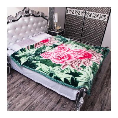 China Home/Bedroom/Cheap Mink Blankets Supplier Turkey King Size Flower Wedding/Gift Thick Mink Blankets 1ply Mink Embossed Blankets for sale