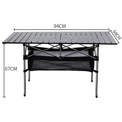 China APT002 Picnic Camping Set Folding Outdoor Portable Aluminum Table Folding Square Table With Net Pocket for sale