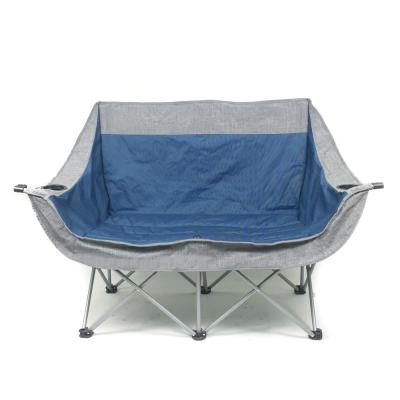 China APC016 Modern Portable Foldable Outdoor Beach Metal Double Two Person Folding Camping Chair for sale