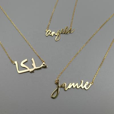 China Environmental Friendly Women Sterling Silver Jewelry Custom Personalized Customize Name Plate Necklace 925 Silver for sale