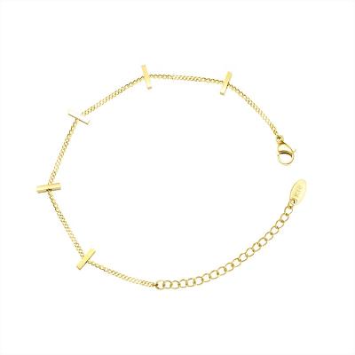 China Small Long Wrist Thin Wild Bamboo Style Environmentally Friendly Jewelry Stainless Steel Gold Plated Antifading Bangle for sale