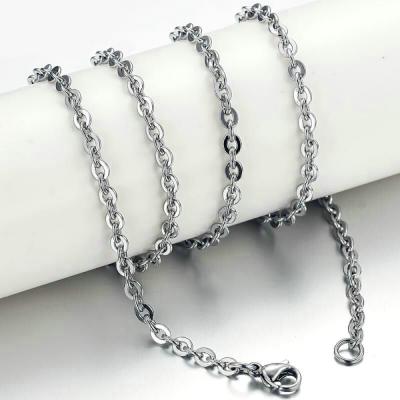 China Wholesale Environmentally Friendly Hot Selling Flat Cable Link Chain Necklace Stainless Steel Jewelry for sale