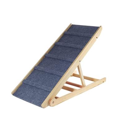 China New Design Dog Bed Portable Foldable Adjustable Ramp Wooden Ladder Solid Wood Non-slip Ramp Ladder Viable For Car for sale