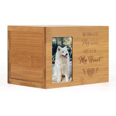 China Viable Wooden Cinerary Casket With Pets Pictures Pet Casket Dog Urn Pet Casket For Dog for sale