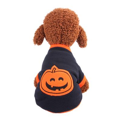 China Unique Design Halloween Fabric Viable Dog Small And Medium Pet Shape Pumpkin Dogs Clothes for sale