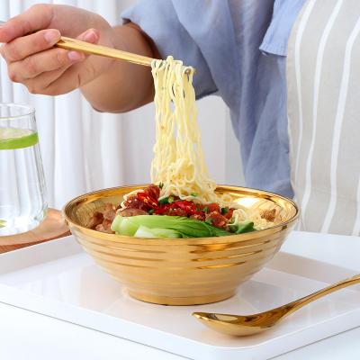 China Double Wall Stainless Steel Reusable Reusable Salad Soup Japanese Kitchen Ramen Bowl for sale