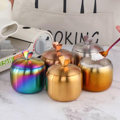 China Sustainable Kitchen Gadgets Salt Pepper Containers Stainless Steel Spice Jar for sale