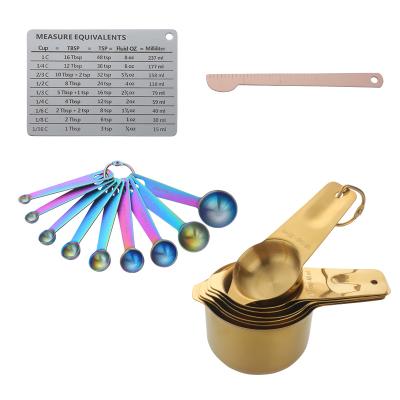 China Sustainable Trending Products 2021 New Arrivals Kitchen Baking 18 PCS Titanium Measuring Cups And Spoons for sale