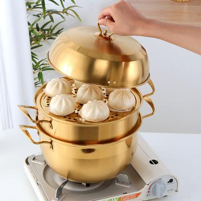 China Sustainable Wholesale Stainless Steel Multilayers Cookware Steamer Cooking Soup Dumpling Steamer Pot for sale