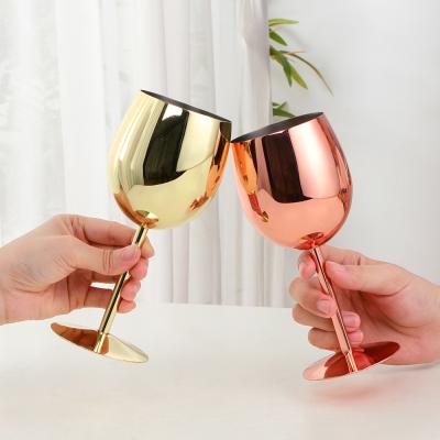 China Wholesale Custom Wedding Christmas Gifts Metal Wine Glass Goblet Metal Wine Stopper Stainless Steel Red Wine Tumblers for sale