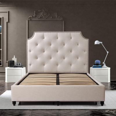 China Smart Small Super Soft King Size XL Single Velvet Storage Double Twin Storage Decked Single Bed White Wood Frame for sale