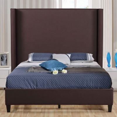 China Comfortable Velvet Fabric Bed Furniture Factory OEM Queen Size Modern Bed Frame For Bedroom Furniture Solid Wood Thicken Bed Slat 5.0 for sale