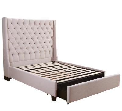 China Other double bed designs headboard with wooden frame for living room for sale