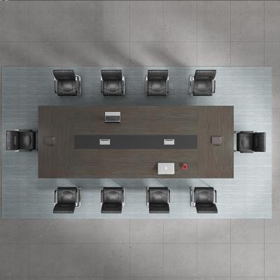 China MDF U Shape Round Extendable Leather Meeting Table Chairs Set for sale