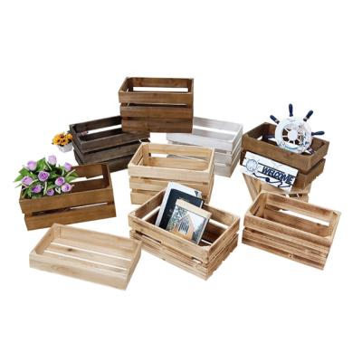 China Log Wooden Crate Storage Box Combination Retro Storage Old Window Garden Display Window Props Minimalist Decorative Home Decoration for sale