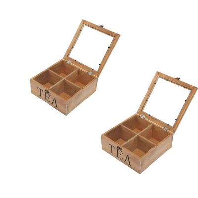 China Aseptic wooden tea box with sliding glass lid for sale