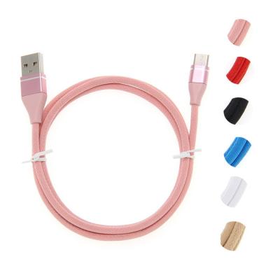 China Fast Charging USB Cable Phnom Penh Data Cable Solid Color Mobile Phone 1M 3FT Type-C Cloth Weave Data Cable For i11 X i7/8 Max for sale