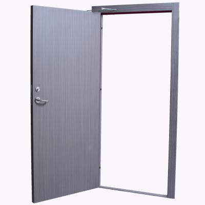 China Modern 1hour/1.5 hour fire CE rated, ccc jamb veneer solid pvc film wood fire proof door for apartment for sale