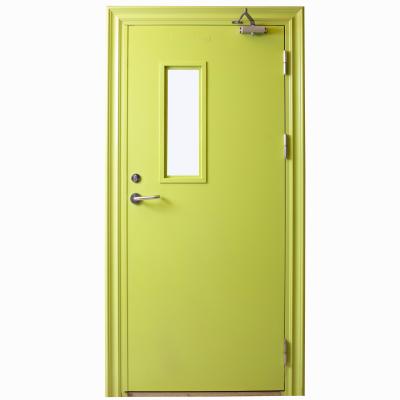 China Fire Protection 2*1m 1 2 Hour Fire Rated EN European Standard , BS List Cavity Metal Fire Door With Vision Glass for sale