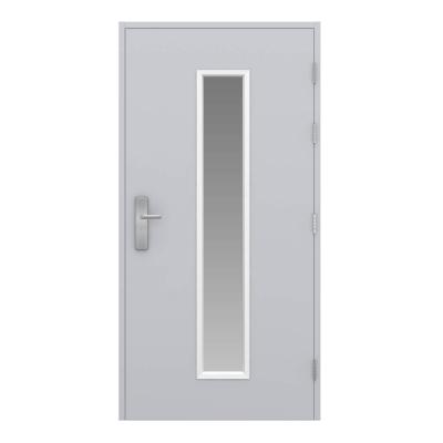 China Modern 90/120 Mins Fire Rated Hollow Steel Metal Fire Proof Doors With Glass Vision for sale