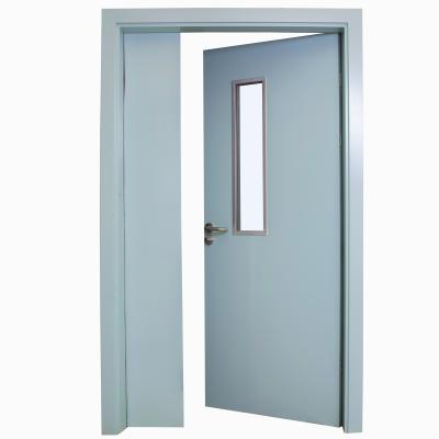 China Interior Fire Protection Ocean Island Modern Design Hospital Clean Room Glass Steel Fire Rated Metal Doors With Vision Glass for sale