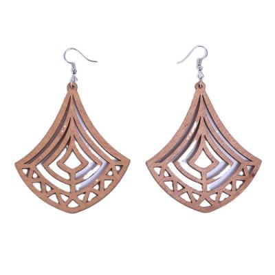 China 2020 Ethnic Africa Earrings Polish Set Drop Earring Palm Pattern Afrocentric Geometric Wooden Earring Jewelry for sale