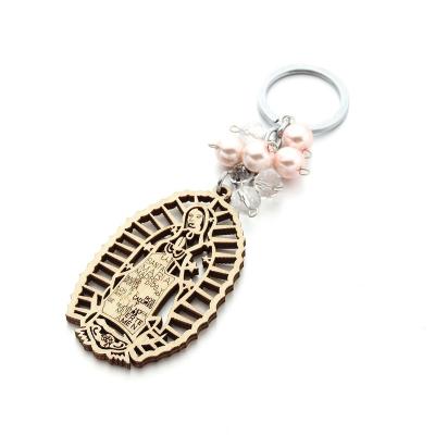 China Charming Hot Selling Professional Wooden Key Chain Key Ring Vintage Key Chain Boys and Girls Religious FASHIONABLE in stock for sale