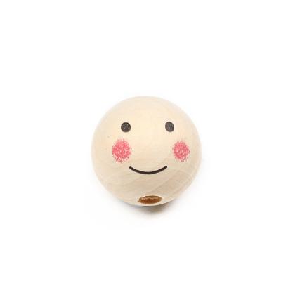 China DIY Children's Jewelry Accessories New Natural Color Face Doll Beads Boys And Grils Wooden Face Wooden Smile Products for sale