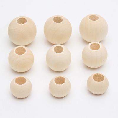 China DIY Loose Wooden Beads Customize 20mm 25mm Jewelry Making Necklace Fashionable Loose Bead With Big Hole For DIY for sale