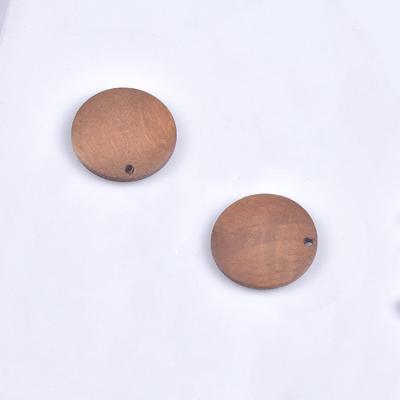 China DIY Material 15m 20m Hole Wooden Retro Wafer 25mm Handmade Disc Side Wafer Geometric Earrings Accessories DIY Pendant for sale