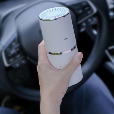 China Beige / Green One New Portable Anion Filter Mini Air Diffuser Car Air Purifier With LED Lights for sale