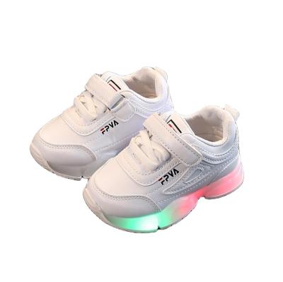 China Men's And Girls' Fashion Luminous Spring Children's Mesh Mesh Sneakers Breathable Light Weight Running Shoes Deodorization Children's Shoes for sale