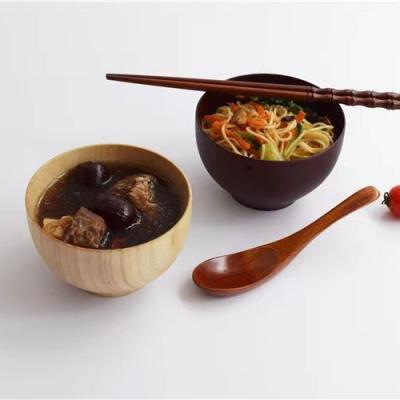 China Asian Zen Round Instant Noodles Whole Wood Japanese Children's Birch Tea Home Rice Bowl 2022 New for sale