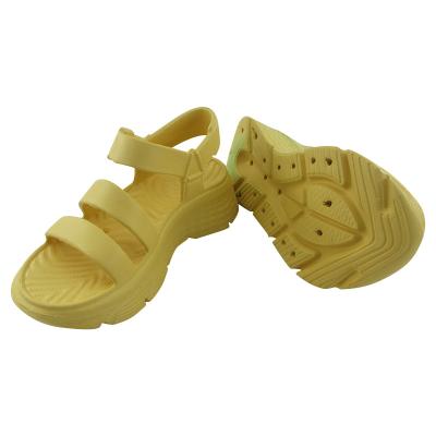 China Trend Solar-8 New Fashion Women's Yellow Plastic Thick Unique Ladies Sandals Slippers Design Latest for sale