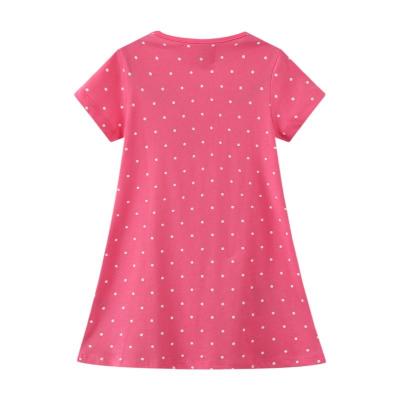 China Anti-wrinkle in pink solid sale fashion good quality children's clothing girl's short-sleeved dress for sale