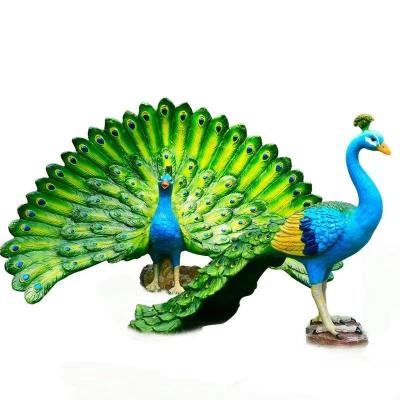 China Europe Chinese Manufacturers Direct Fiberglass The Peacock Sculpture Sculpture Decoration for sale