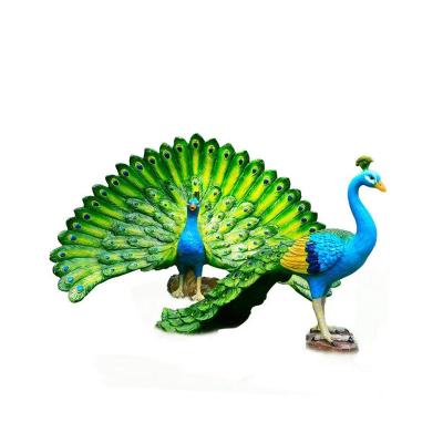 China New Design Europe Wholesale Price Fiberglass Peacock Sculpture for sale