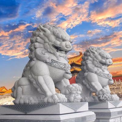 China Lion Elephant Animal Statue With Pure Hand Made Life Size Marble Stone Service High Quality Modern Good for sale