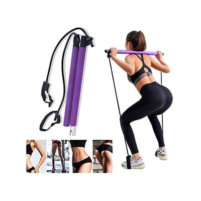 China Multi Functional Goods Portable Yoga Exercise Pilates Stick Fitness Body Resistance Band Pilates Bar for sale