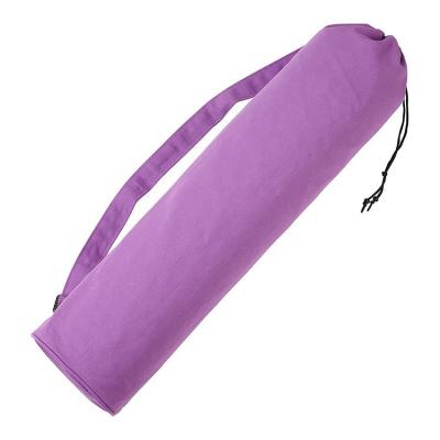 China Durable Reusable Organic Round Drawstring Sports Gym Fleece Handle Cotton Canvas Bottom Yoga Mat Bag for sale