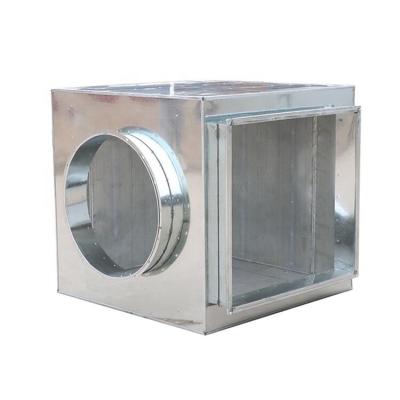 China Industrial style Stainless steel square noise reduction fan speaker speaker duct galvanized muffler static pressure box for sale