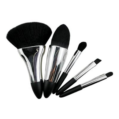 China Flower Shape Sialia 5pcs Makeup Set Brush Fan Brush Short Silver Base Blush Professional Cosmetic Eyebrow CONCEALER Brushes Kit for sale