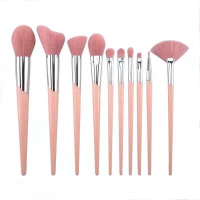 China Angular Blush Newest Wholesale 10 Pcs Private Label Makeup Brush Set for sale