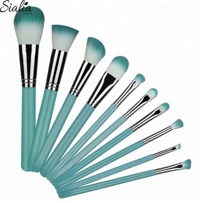 China Fan Brush Cosmetic Brush Set Sialia 12pcs Private Label Makeup Shenzhen Blue Head Brushes for sale