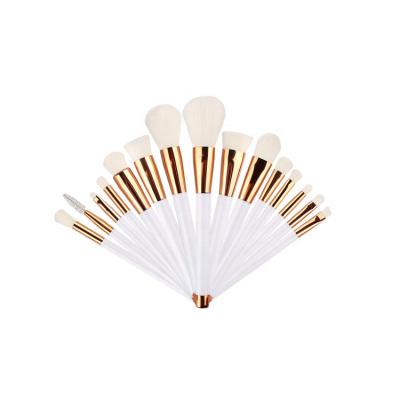 China Angular Blush 15 Piece Gold Makeup Brush Set 15 Pcs Factory Price Cosmetic Brushes Make Up Eyeshadow for sale