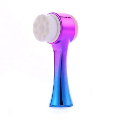 China Beauty Care Make Tools High Quality Silicone Double Sided Face Exfoliating Cleaning Brush Professional Face Skin Care Brush for sale