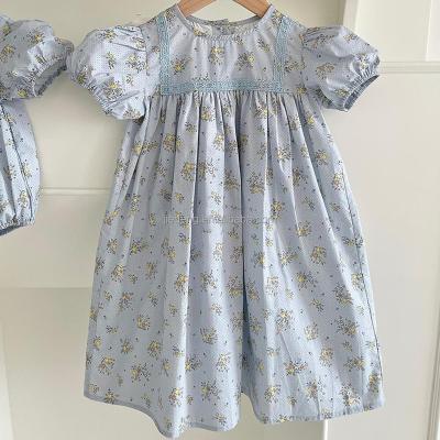 China 2022 Wholesale New Arrival High Quality Korean Style Kids Girls Breathable Dress 100%Cotton Child Girls Floral Dress for sale